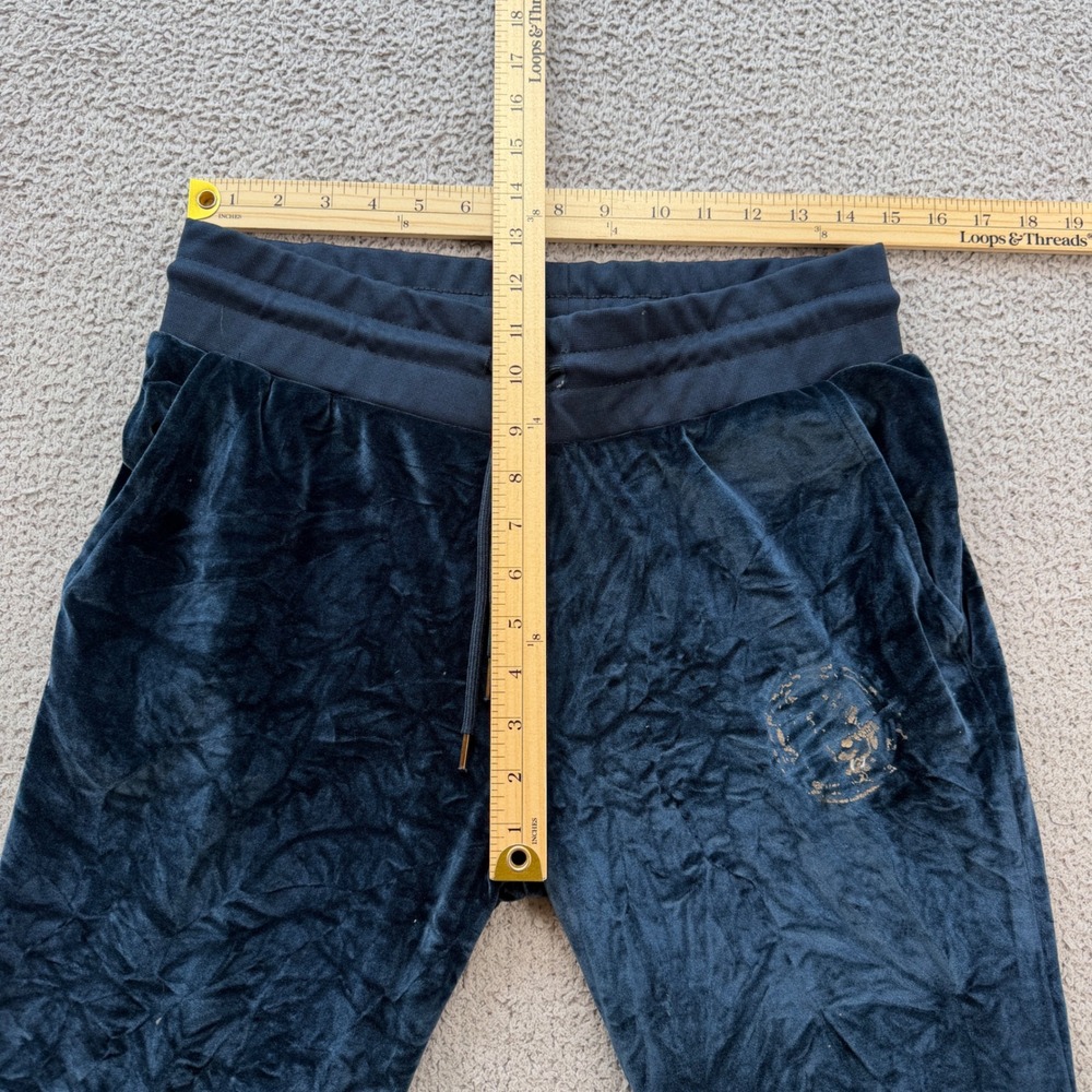 True Religion Womens Navy Blue Velour Buddha Foil Joggers Pants L 205349-4100 - Picture 4 of 9